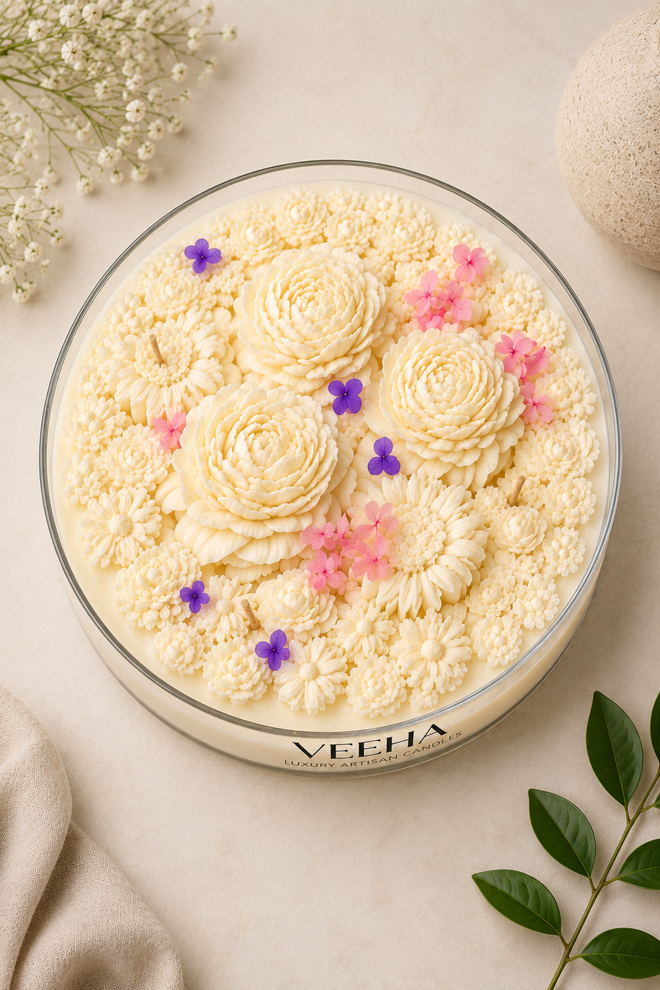 Glass Bowl – Glass 10-wick Floral — Studio Veeha