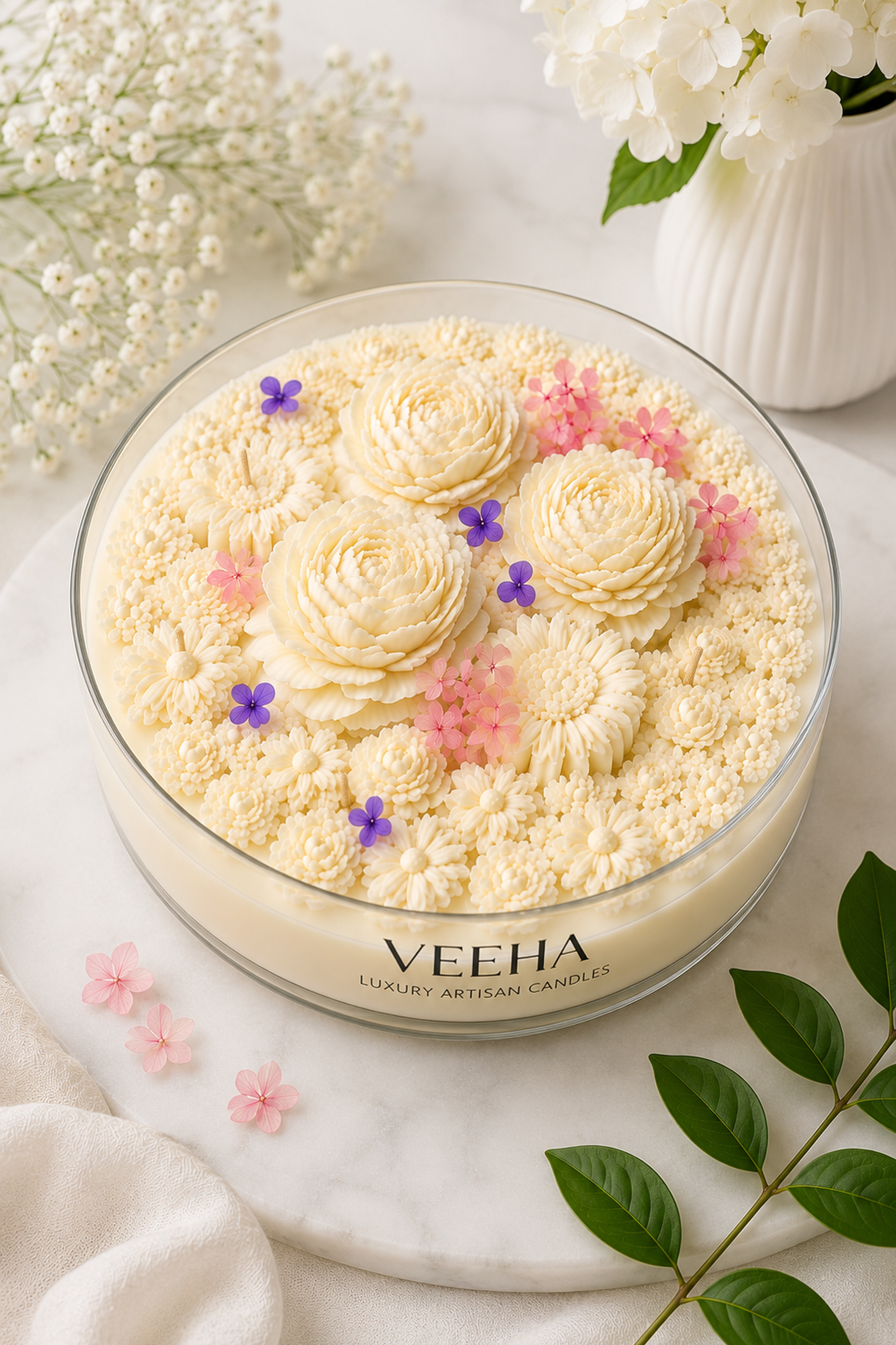 Glass Bowl – Glass 10-wick Floral — Studio Veeha